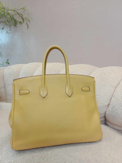 Hermes Birkin 35 Jaune Poussin Togo Stamp M Square 2009