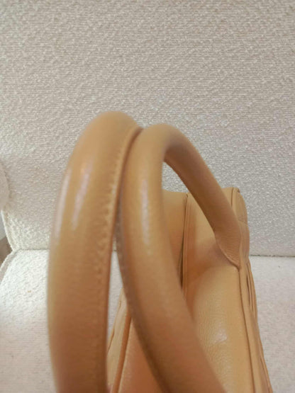 Chanel Bowling Bag Beige Caviar Series 9