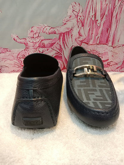 Fendi O'Clock Driving Loafers Black Size 9