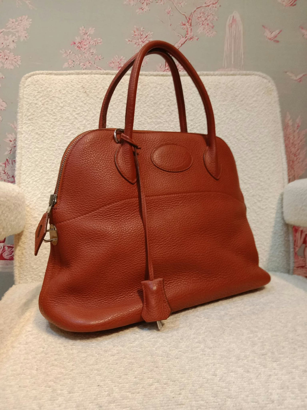 Hermes Bolide 31 Orange Clemence Stamp H Square 2004