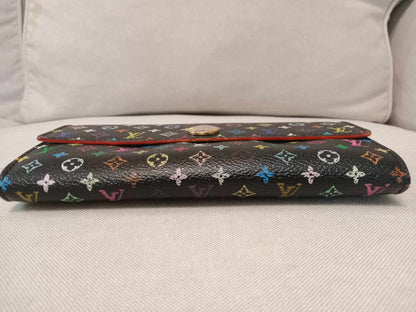 Louis Vuitton Multicolor Black Long Button Wallet