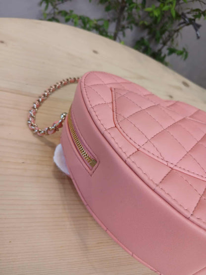 Chanel CC in Love Heart Bag Lambskin Pink Microchipped