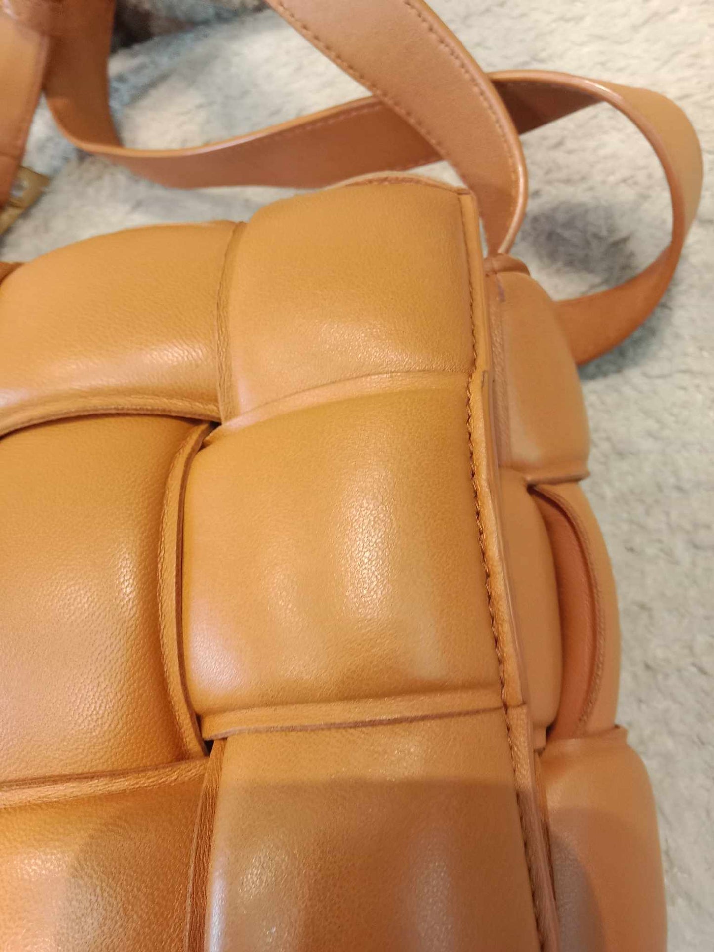 Bottega Veneta Padded Cassette Caramel Crossbody Bag