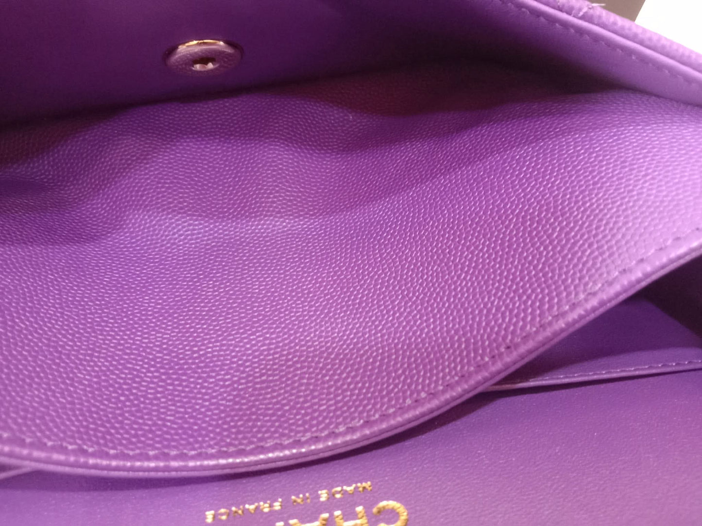 Chanel Metiers D'Art 2022 Timeless Classic Quilted Double Flap Small Caviar Microchipped Purple
