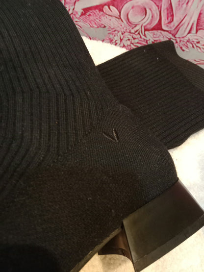 VIVAIA Knit Knee-High Sock Boots Black Size 37 (24)
