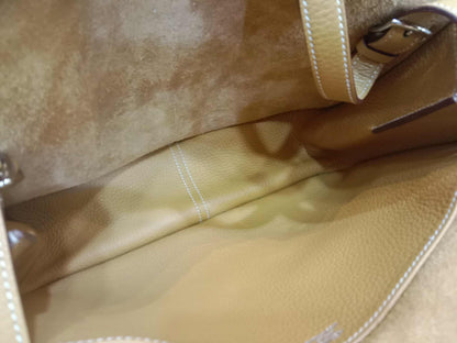 Hermes Halzan 31 Jaune Ambre Clemence Stamp R Square 2014