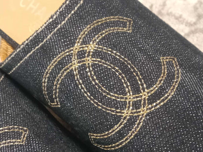 Chanel Sabot Coco Mark Denim Vintage Sandals Size 36