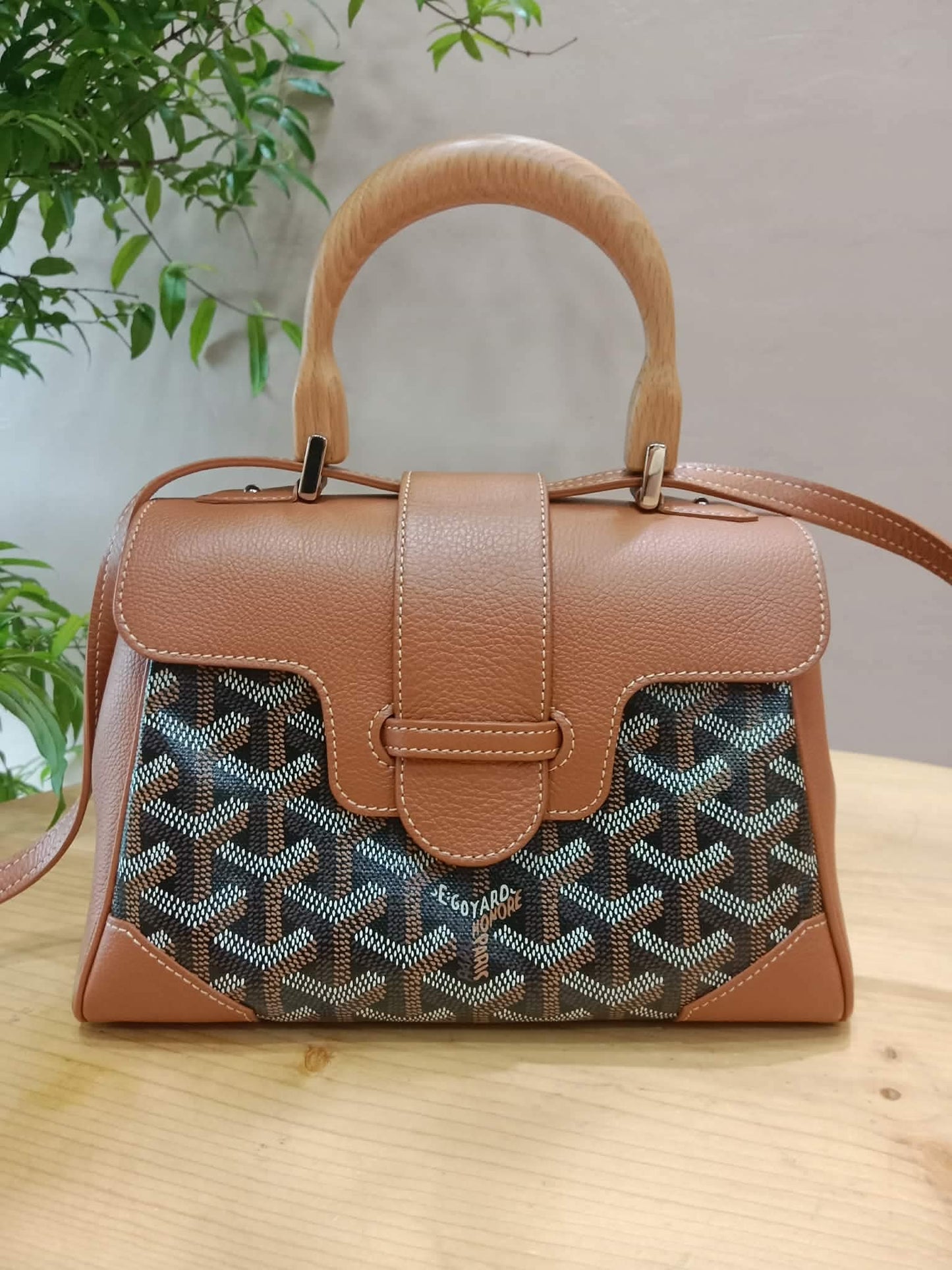 Goyard Saigon Souple Mini Tophandle Bag Bag Black/Tan
