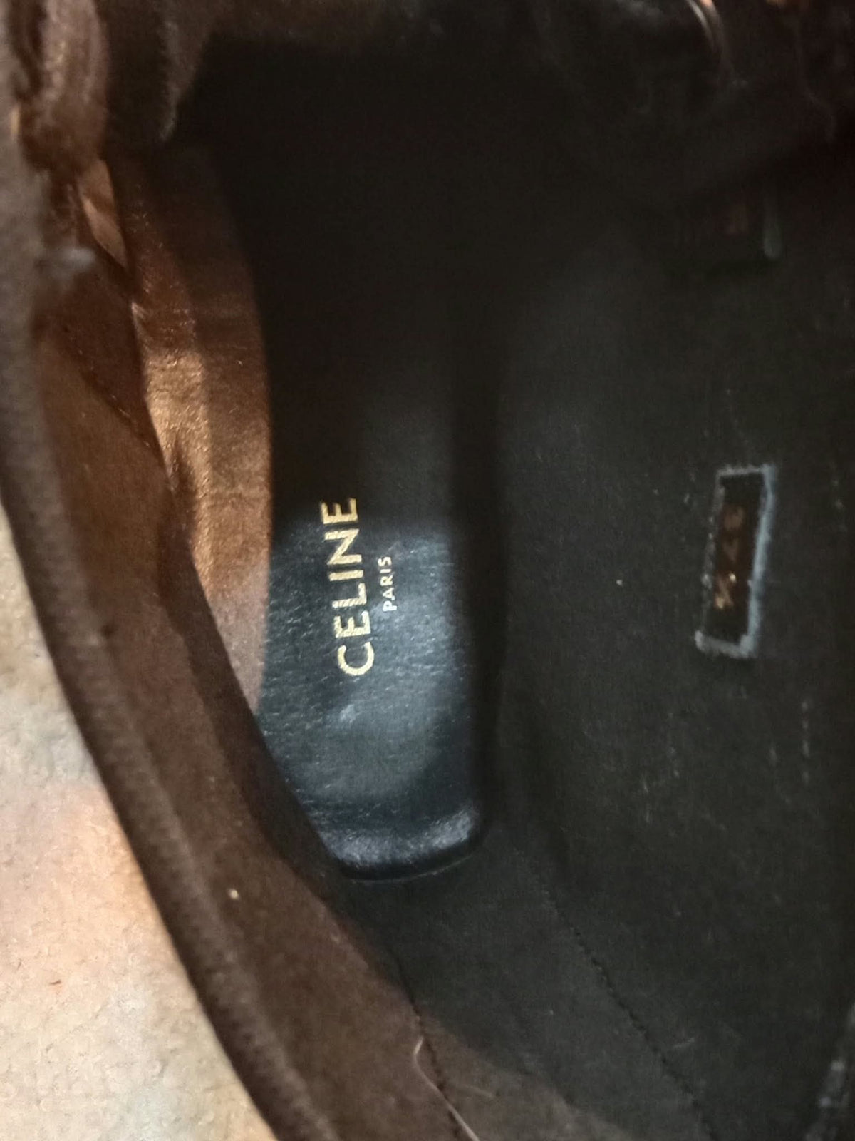 Celine Bulky Laced Up Boots Nylon/Shiny Bull Black Size 37.5