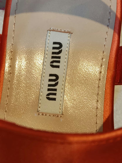 Miu Miu Platform Sandals Orange Size 36.5