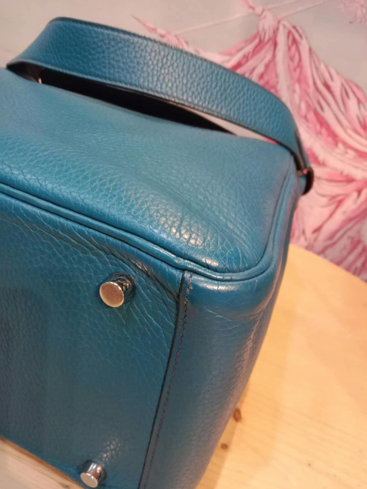 Hermes Lindy 30 Clemence Bleu Izmir Stamp R 2014