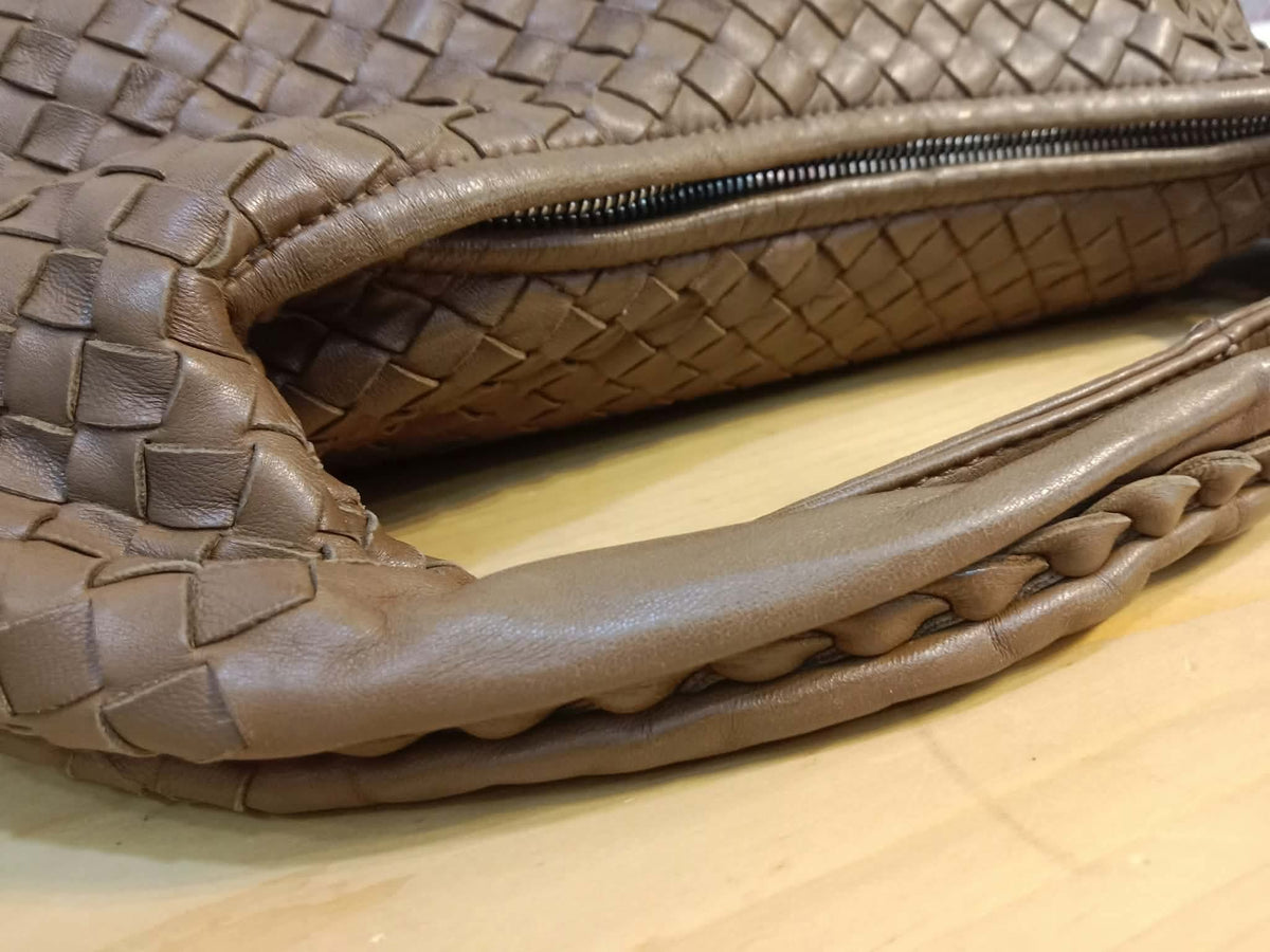 Bottega Veneta Hobo Intrecciato Bag Brown