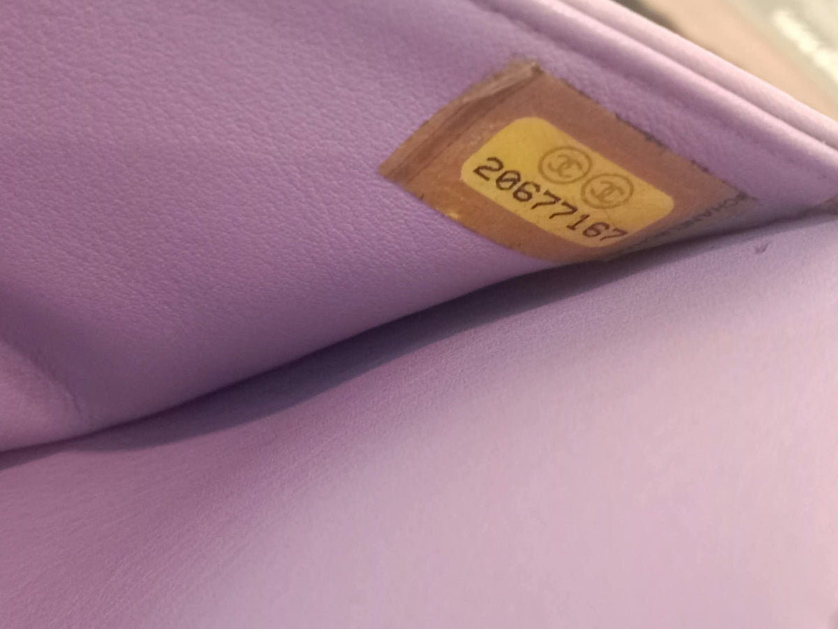 Chanel Boy Flap Wallet on Chain Crocodile Lavender Series 20