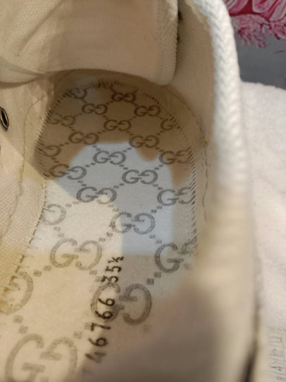 Gucci GG Monogram Platform Sneakers Ivory/Black Size 35.5