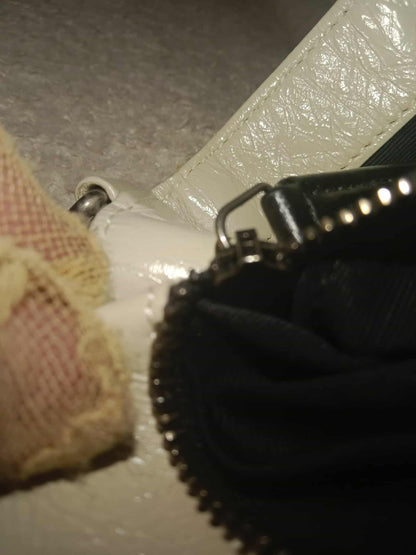 Saint Laurent Niki Medium Shoulder Bag in White Quilted Calfskin