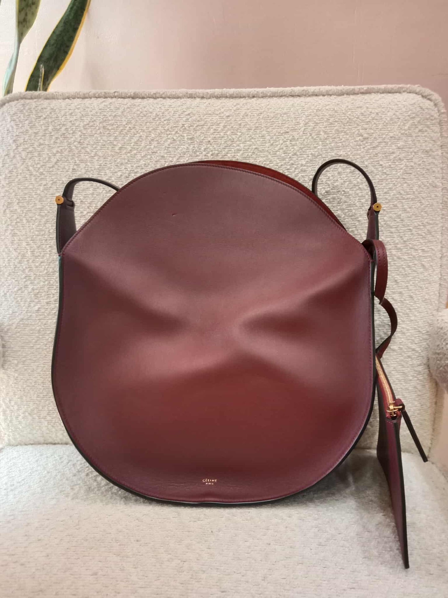 Celine Pameloto Hobo Bag Burgundy