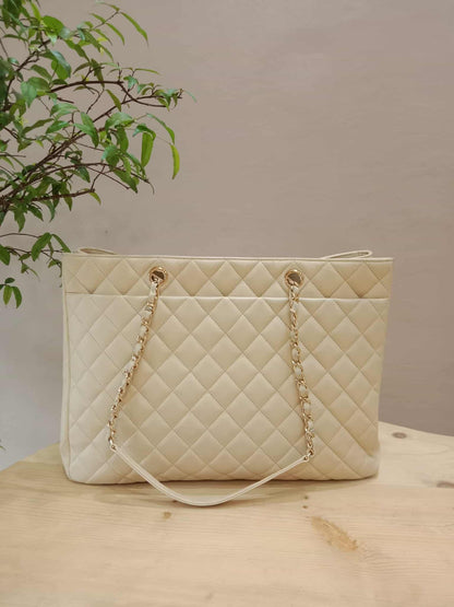Chanel Classic CC Tote Beige Lambskin Series 21