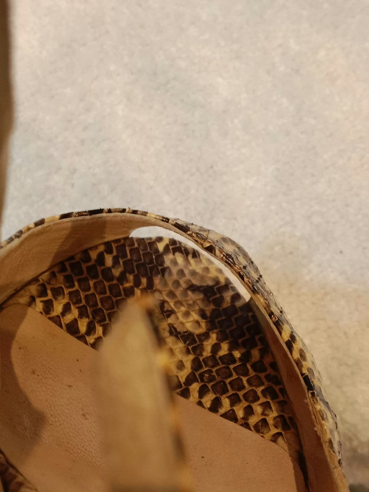 Jimmy Choo Python-Embossed Open-Toe Slingback Pumps Size 35