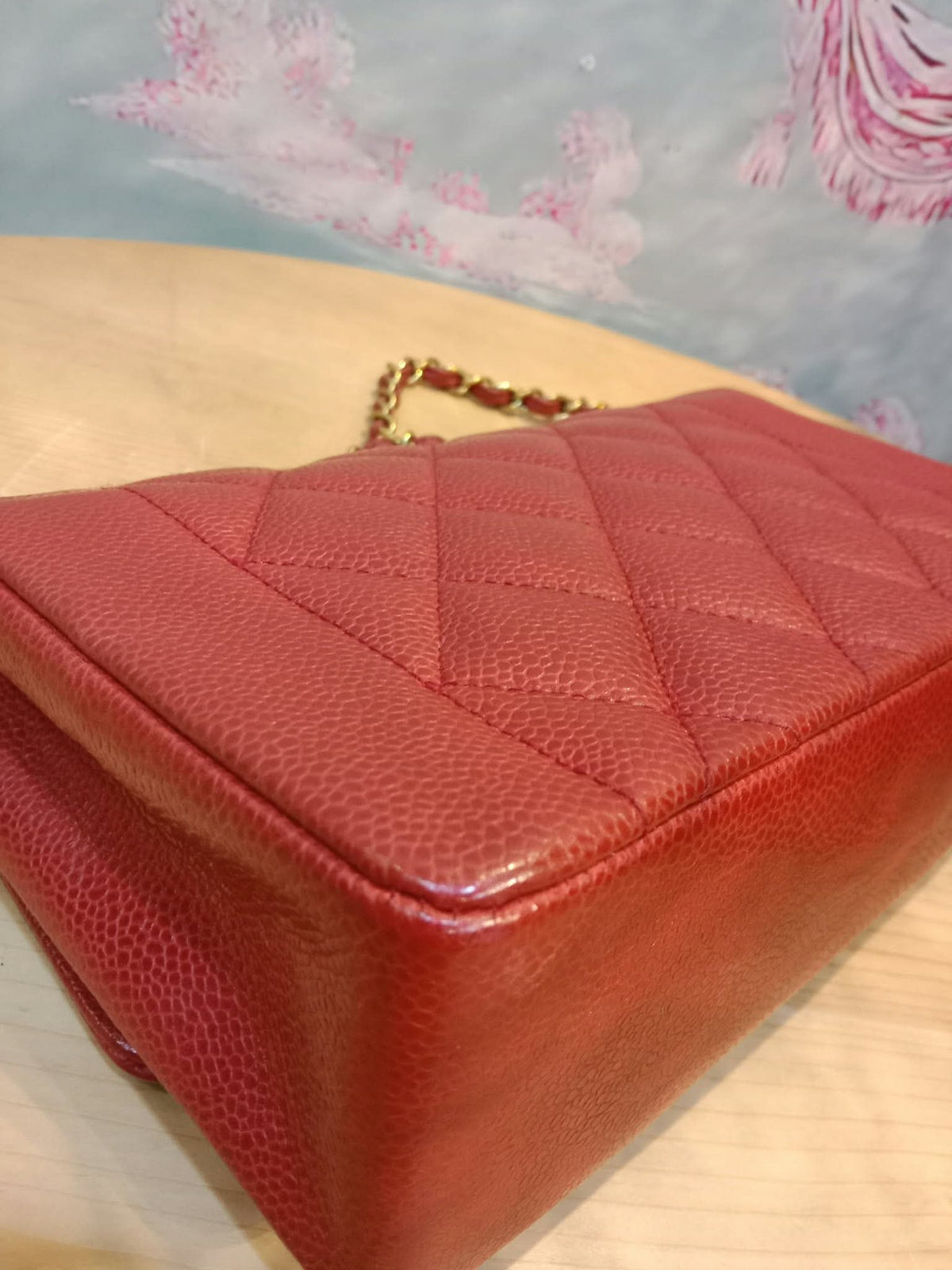 Chanel Diana Quilted Caviar Leather Red Series 2