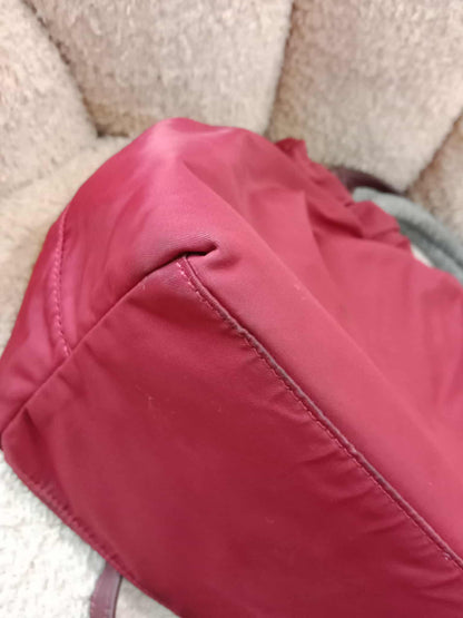 Prada Tessuto Nylon Top Handle Bag Red