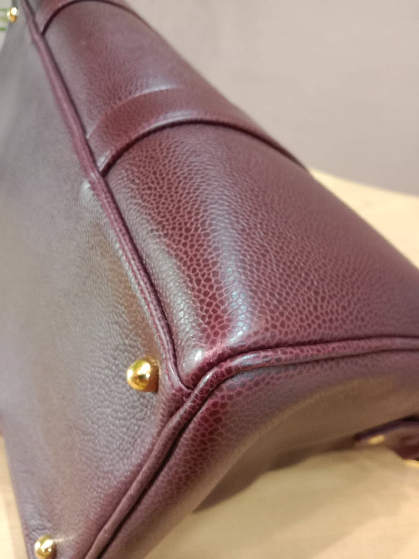 Chanel Boston Bag Burgundy Caviar Series 2