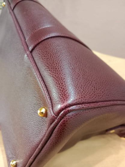 Chanel Boston Bag Burgundy Caviar Series 2