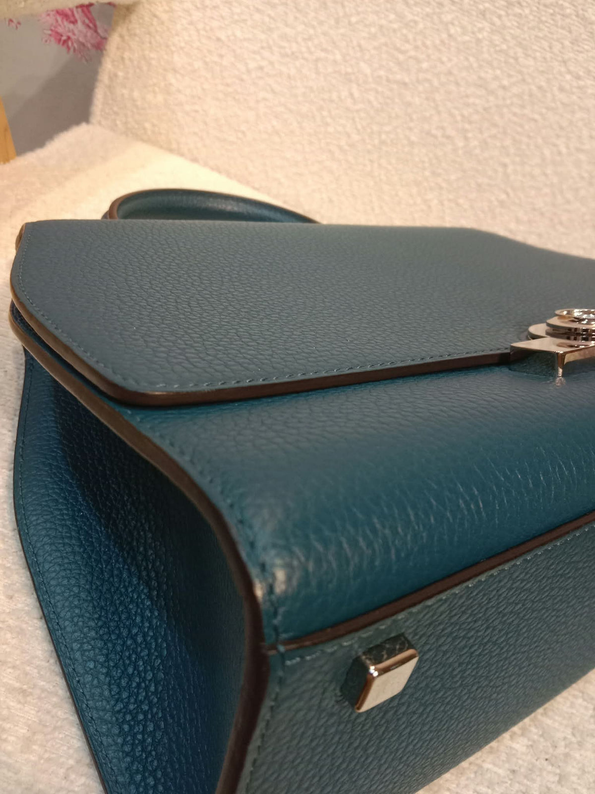 Moynat Rejane Blue Leather Bag