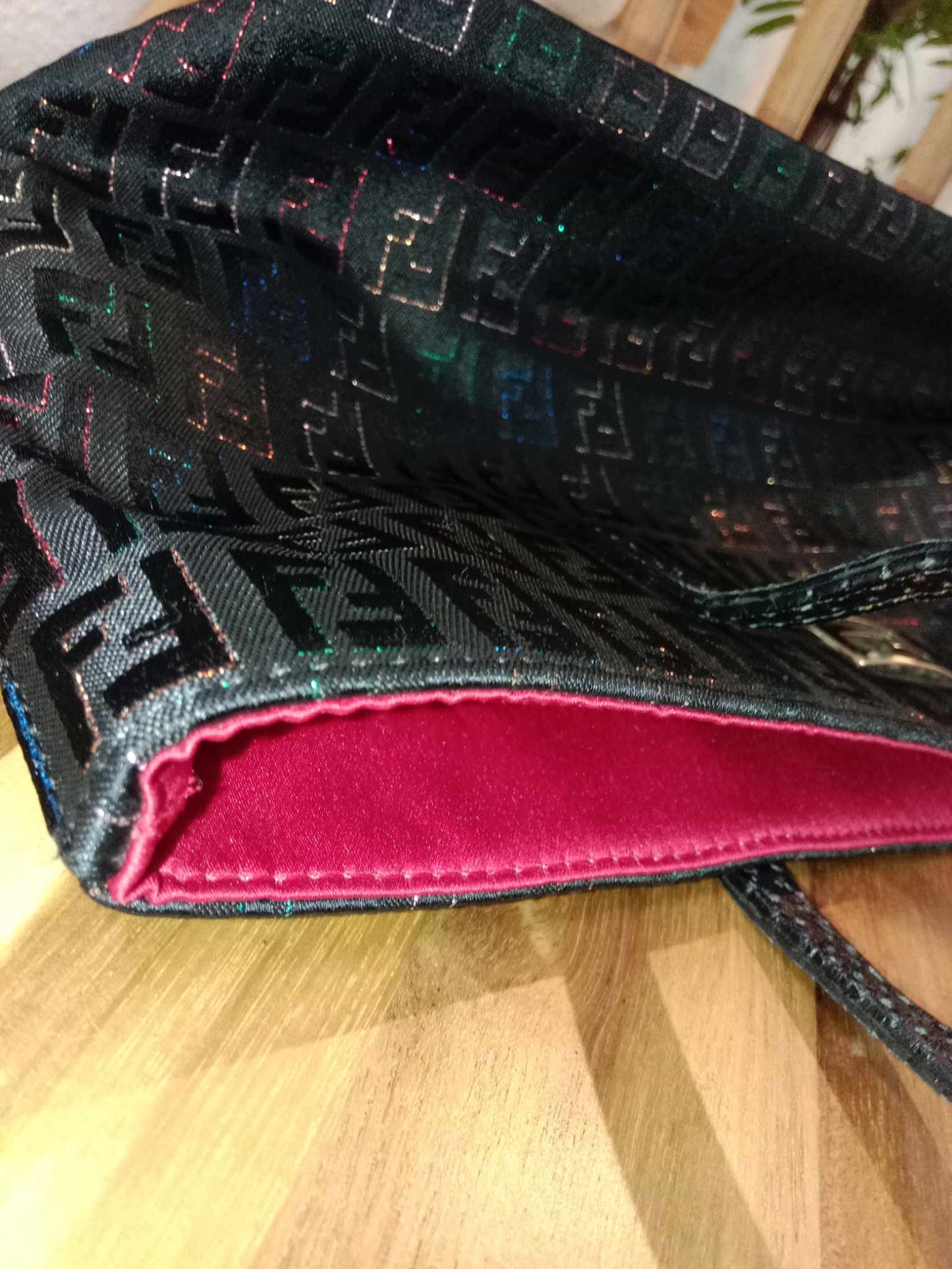 Fendi Zuchino Black Multicolor Tote Bag Small