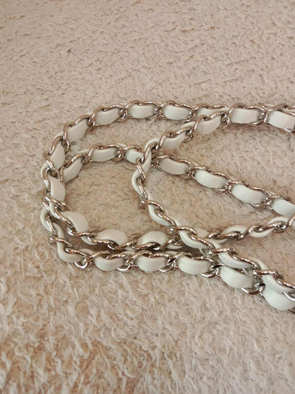 Chanel Mini Square Ivory Chevron Lambskin Series 30