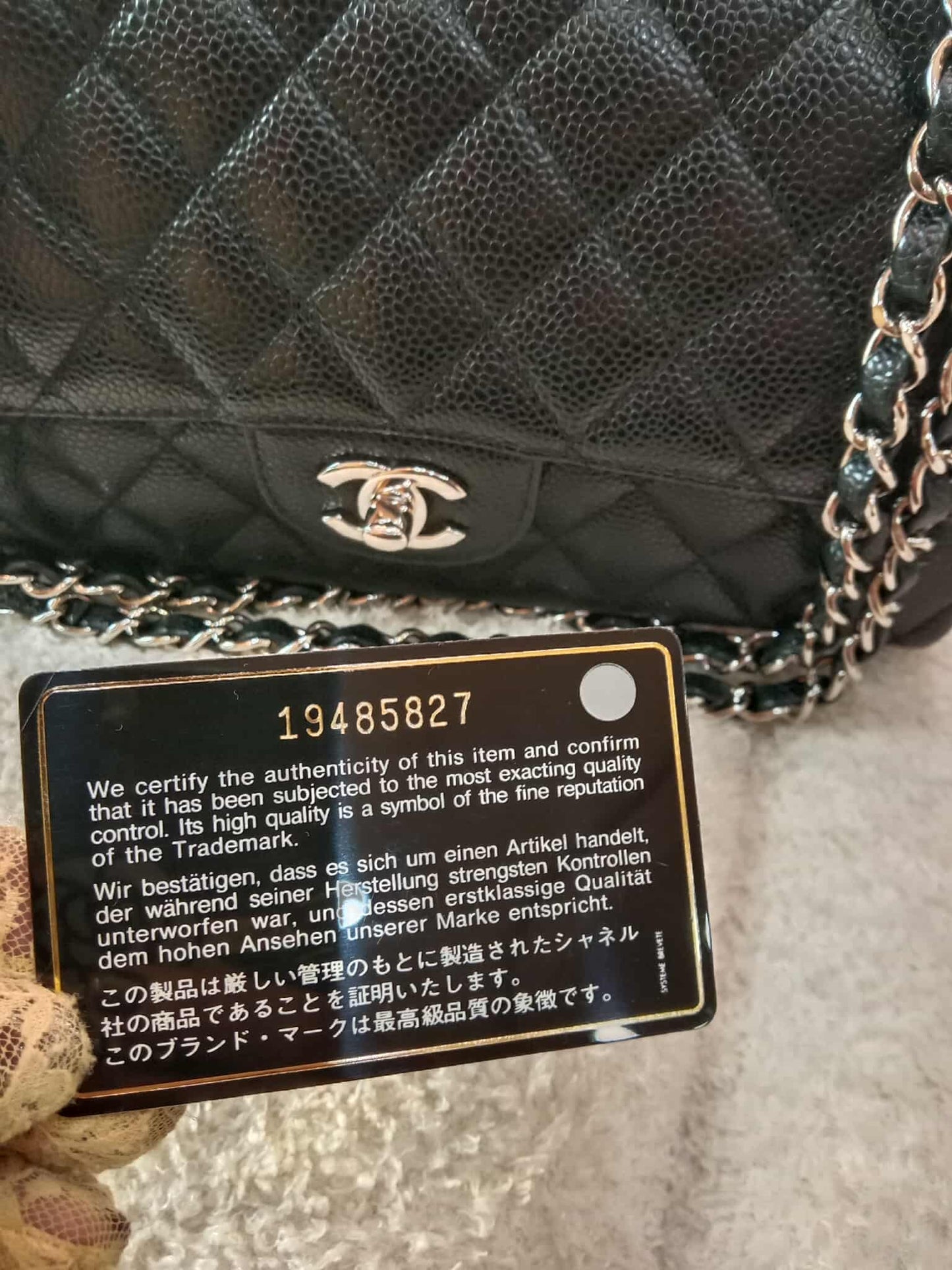 Chanel Classic Double Flap Medium Black Caviar Series 19