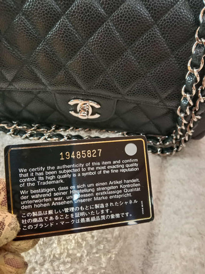 Chanel Classic Double Flap Medium Black Caviar Series 19