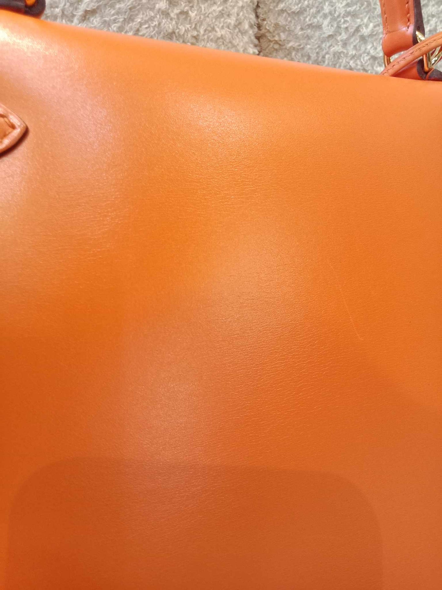 Hermes Kelly 28 Boxcalf Poppy Orange Stamp F Square