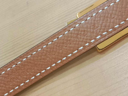 Hermes Lucky 15 Reversible Belt Swift/Epsom Gold/Noir Stamp Z 2021