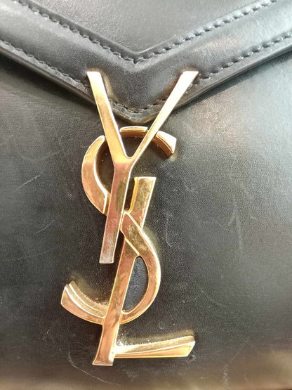 YSL Smooth Calfskin Cassandra Tophandle Bag Black Medium