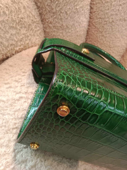 Givenchy Crocodile Embossed Horizon Handbag