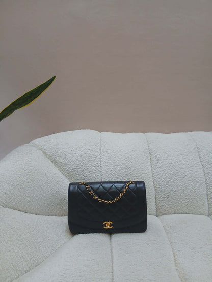 Chanel Diana Single Flap Quilted Lambskin Black Small Series 3