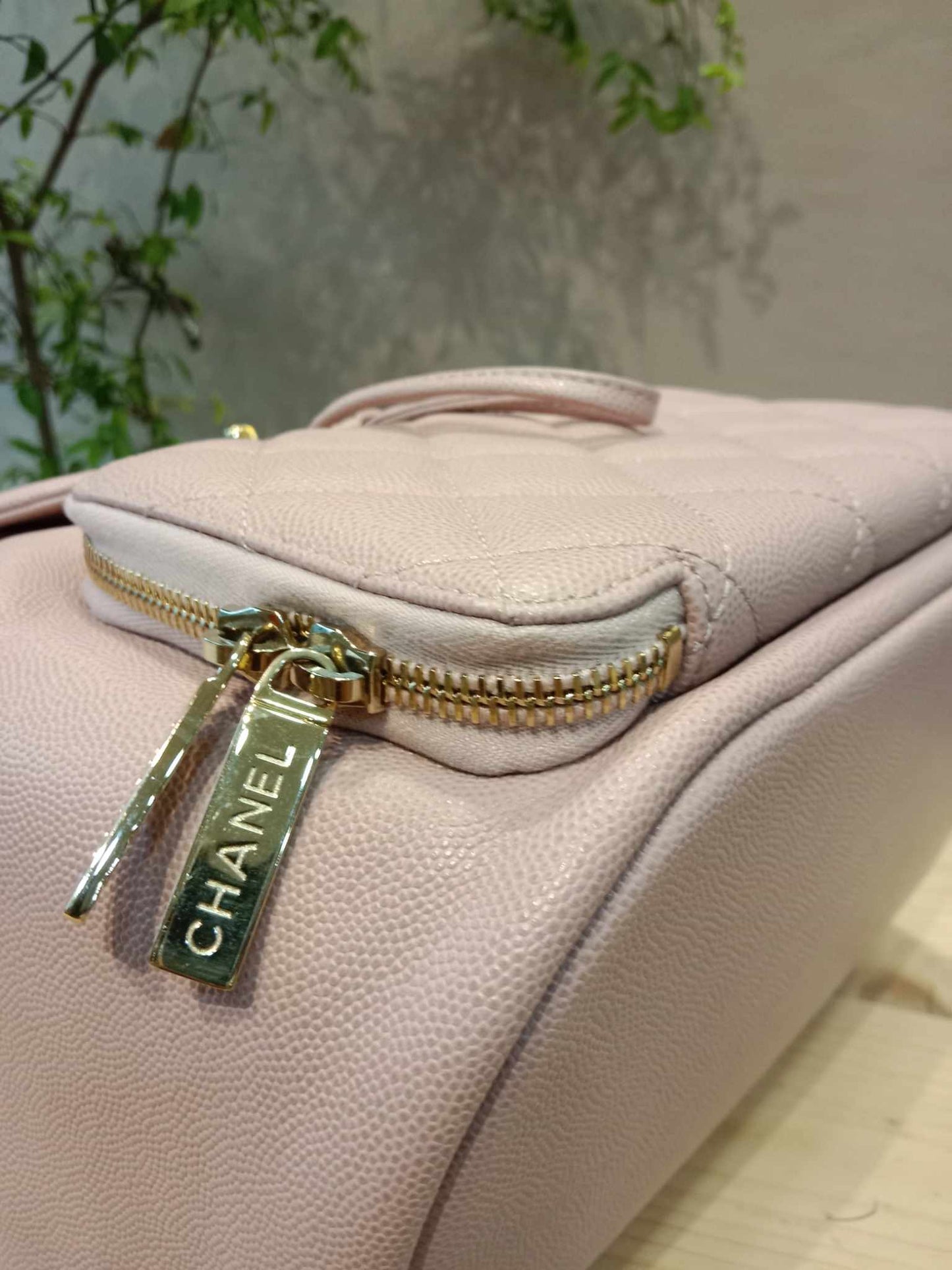 Chanel Quilted Caviar Business Affinity Light Pink Backpack Series 25