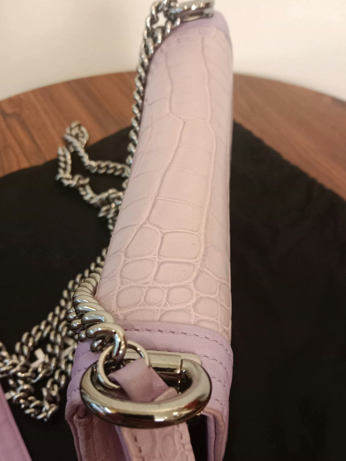 Chanel Boy Flap Wallet on Chain Crocodile Lavender Series 20