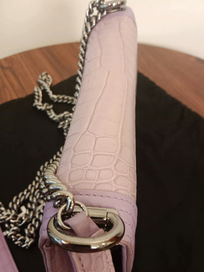 Chanel Boy Flap Wallet on Chain Crocodile Lavender Series 20