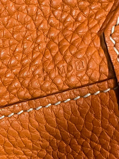 Hermes Double Sens 36 Gold/Poppy Orange Clemence Stamp R Square 2014