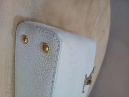 Louis Vuitton Mini Capucine Snakeskin Handle White