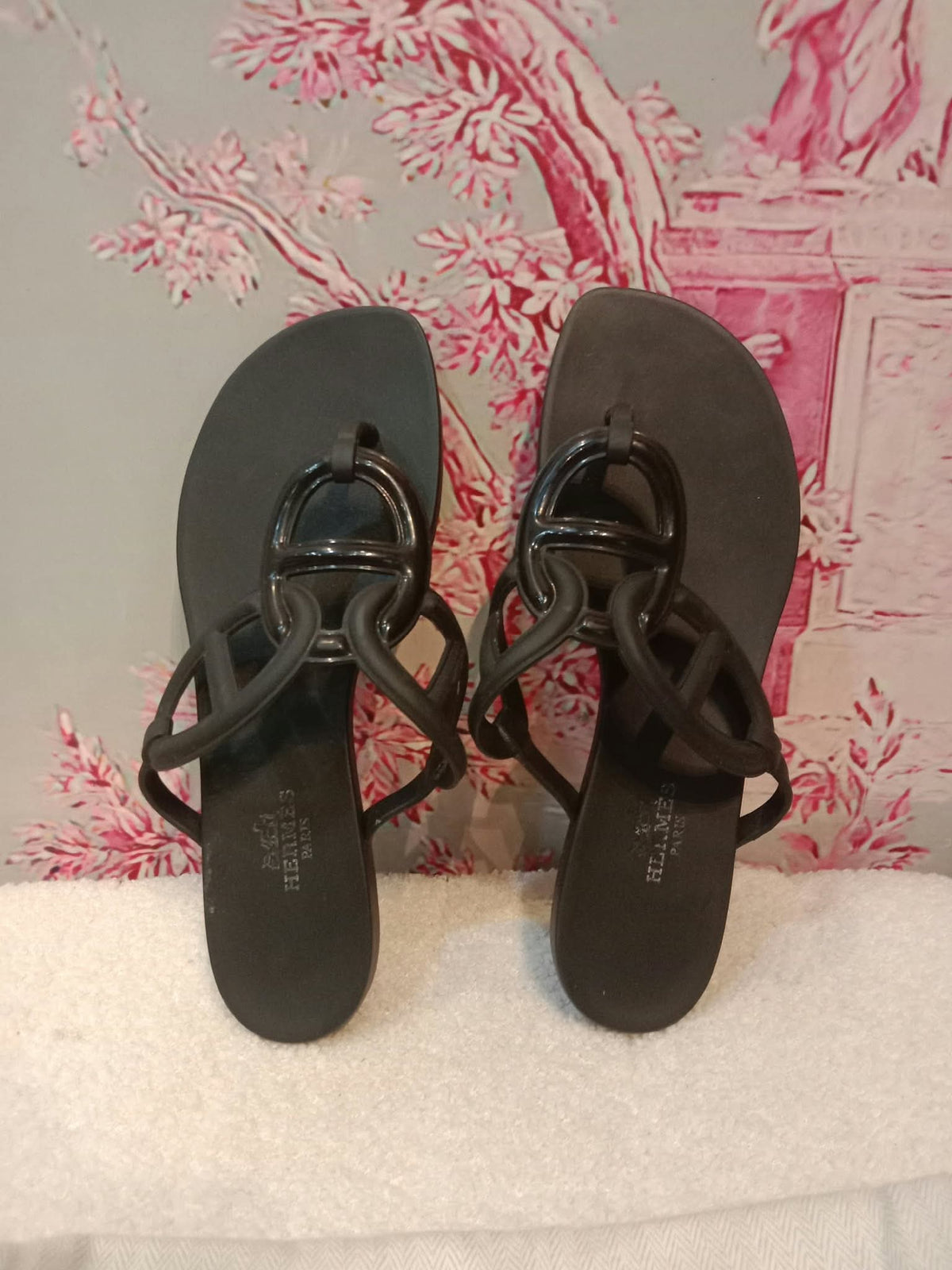 Hermes Egerie Sandals Black Size 35