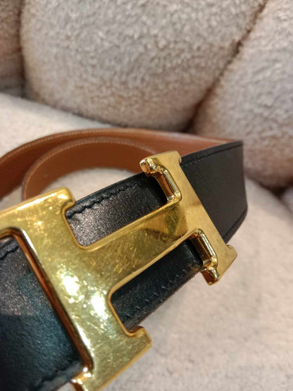 Hermes Leather 2-Tone Black-Brown Belt