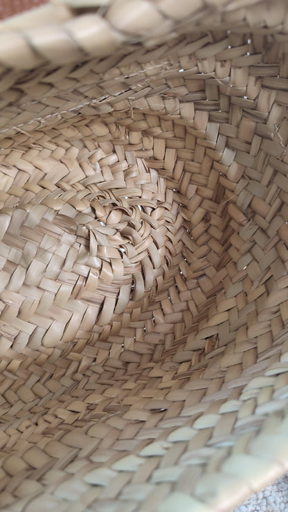 Chloe Marcie Small Raffia Basket Brown Bag