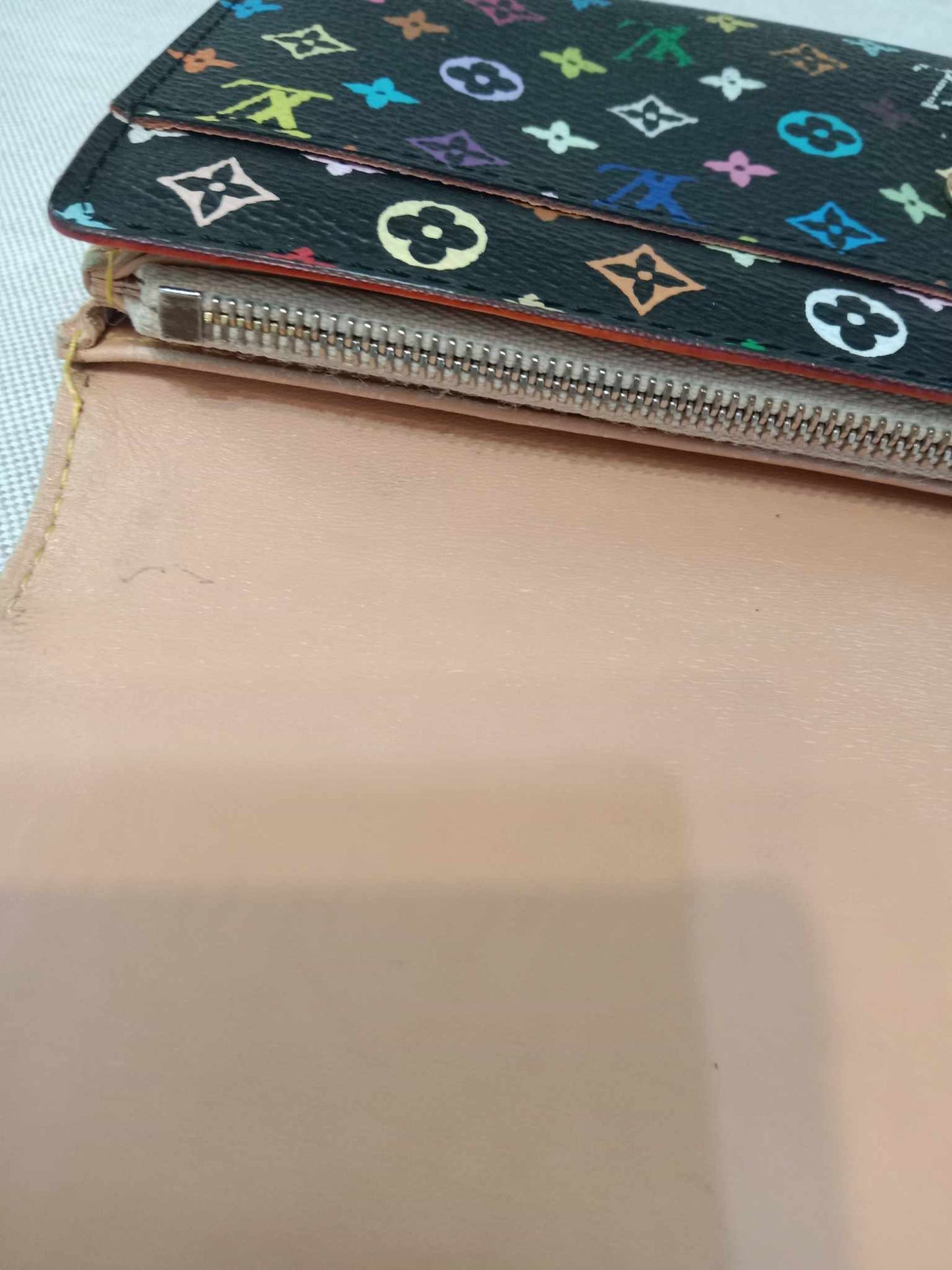 Louis Vuitton Multicolor Black Long Button Wallet