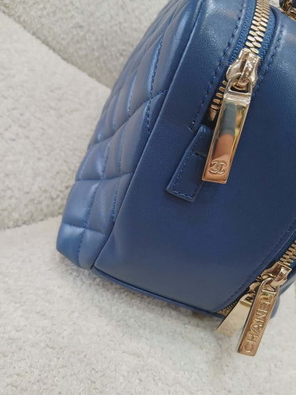 Chanel Quilted Trendy CC Bowler Bag Lambskin Blue Series 23