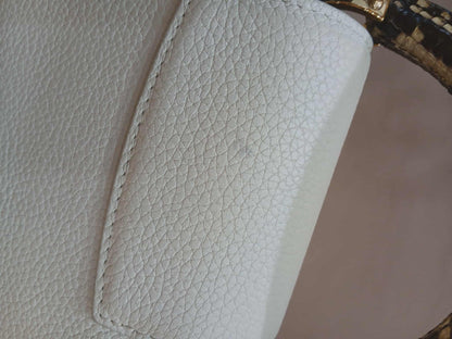 Louis Vuitton Mini Capucine Snakeskin Handle White