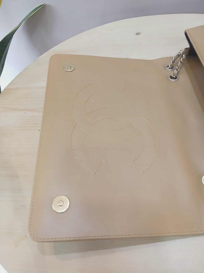 Chanel Diamond CC Chain Brown Caramel Lambskin Flap Bag Series 18