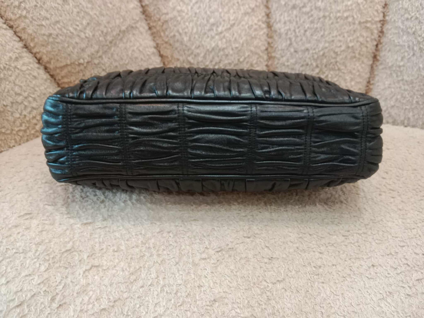 Prada Women's Leather Gaufre Black