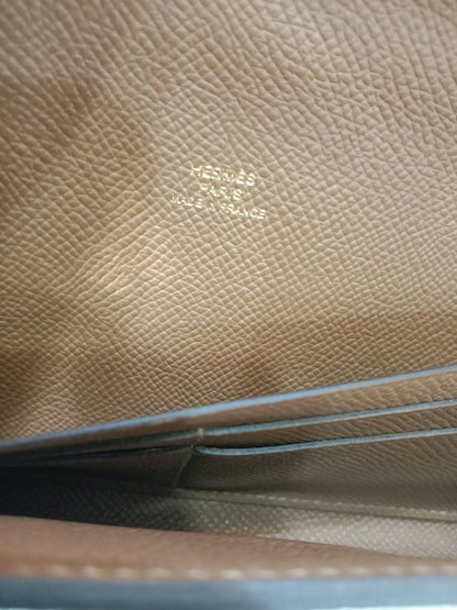 Hermes Maillon Chaine d'Ancre To Go Wallet Epsom Gold on Gold Stamp W 2024
